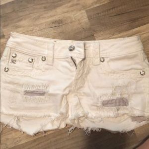 White Miss Me Shorts
